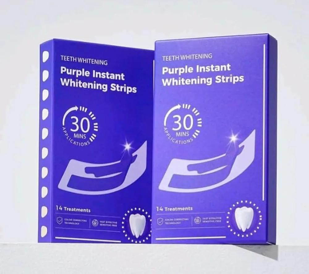 Fitas roxas para clarear os dentes 30mim