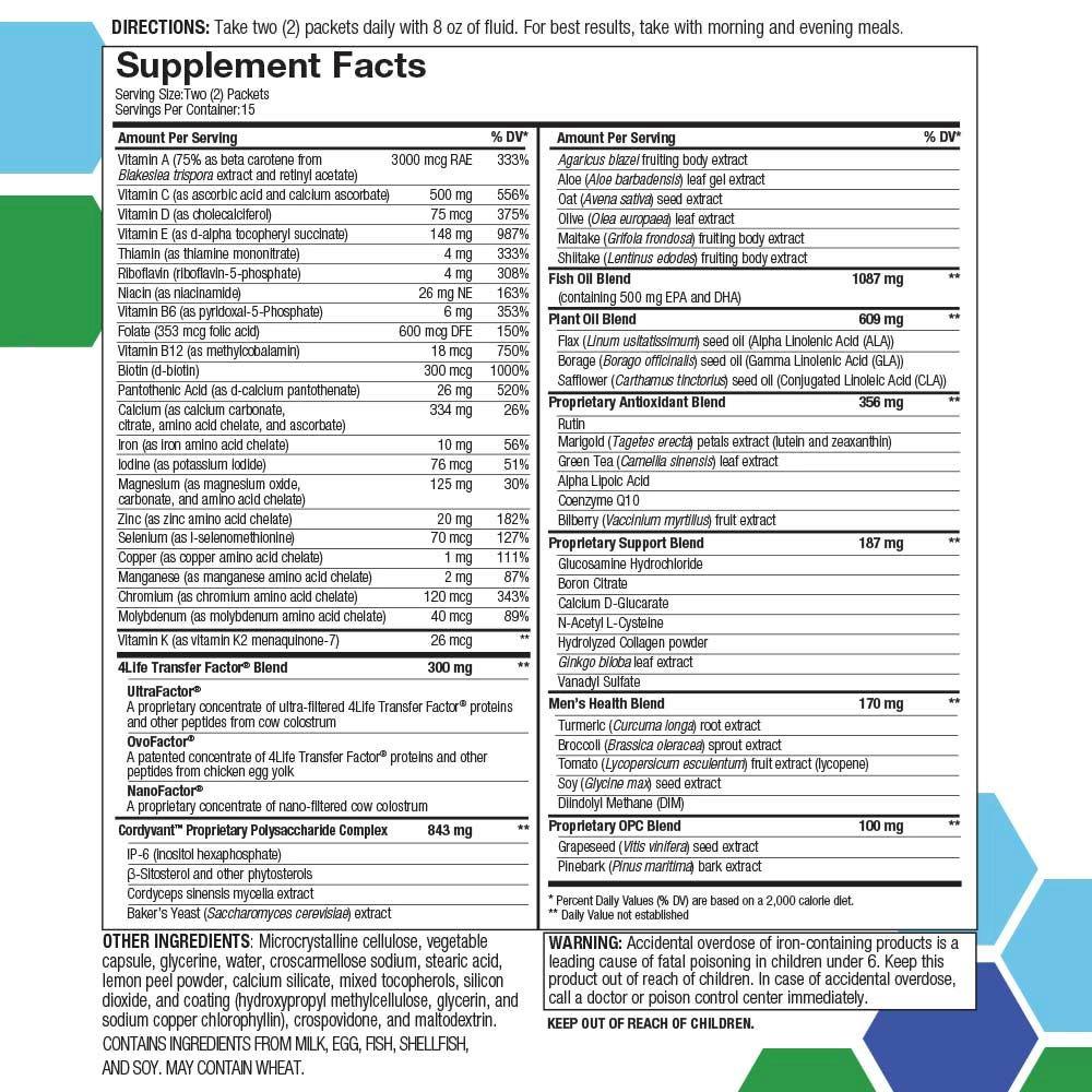 Suplemento 4life Rite start for Man com Transfer factor